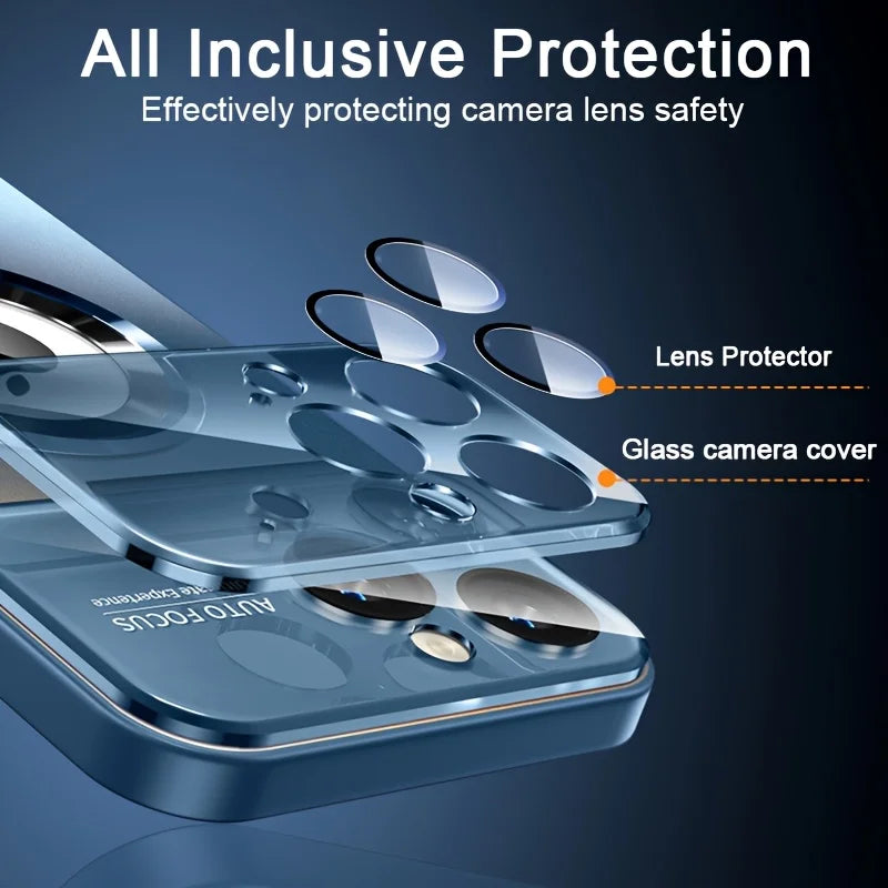New Luxury Glass Camera for Magesafe Magnetic Wireless Charge Case for IPhone 17 13 12 11 Pro Max 16 15 14 Plus Shockproof Cover