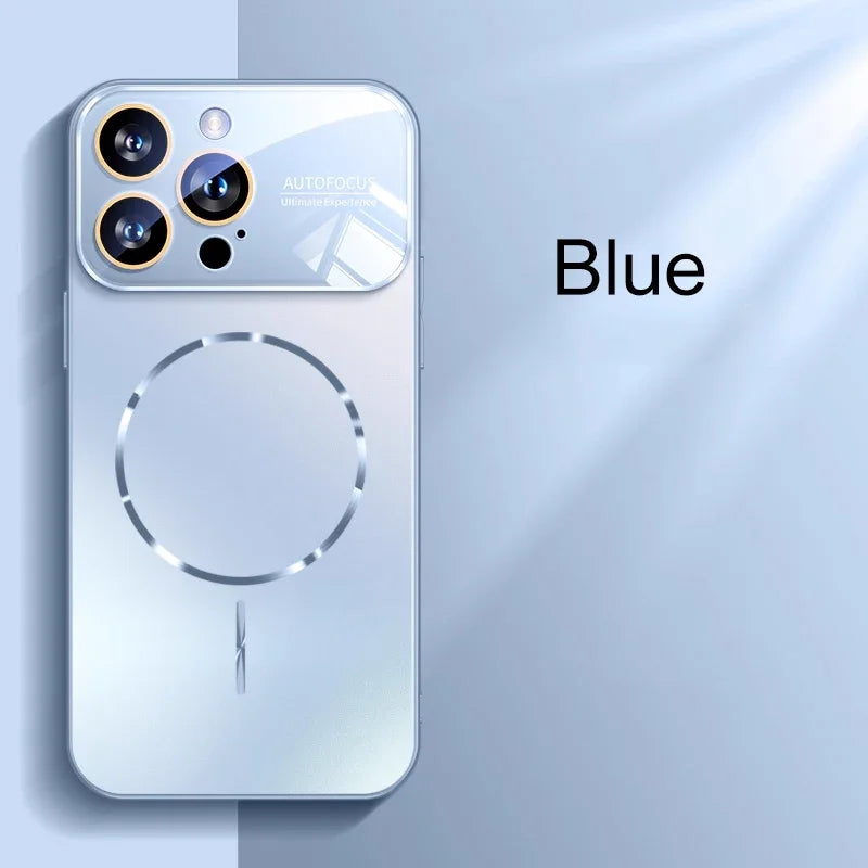 Matte AG Nano Hard Back Phone Case For iPhone 17 16 15 14 Pro Max Air Magnetic For Magsafe Wireless Charging Coque