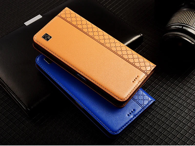 Flip Case For APPLE iPhone 17 17Pro Air Pro Max Genuine Leather Magnetic Cover Luxury Cowhide Grid Pattern Wallet Cases Covers