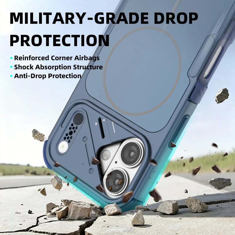 Anti-Shock Heavy Magnetic Case for Iphone 17 Pro Max 16 Iphone16 Iphone17 Wireless Charging Shockproof Covers Funda Coque