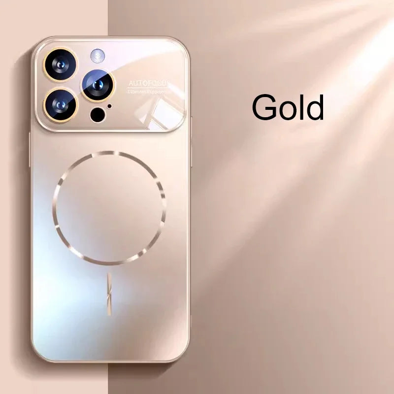 Matte AG Nano Hard Back Phone Case For iPhone 17 16 15 14 Pro Max Air Magnetic For Magsafe Wireless Charging Coque