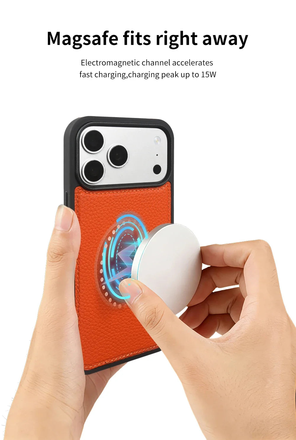For Magsafe Lychee Genuine Leather Case For iphone 17 Pro Max 16 15 14 Air 17e 16e 11 12 13 Phone Case Magnetic Back Cover Coque