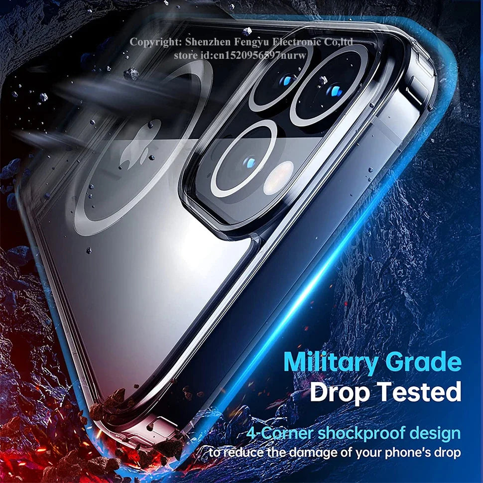 Clear Magnetic Phone Case with Kickstand for iPhone 17 Pro Max Air 16 15 14 Plus 13 12 11 Mini for Wireless Charging Back Cover