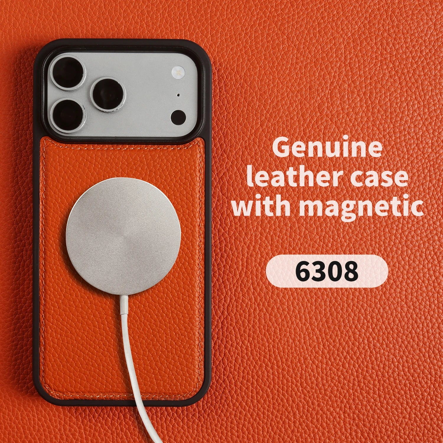 For Magsafe Lychee Genuine Leather Case For iphone 17 Pro Max 16 15 14 Air 17e 16e 11 12 13 Phone Case Magnetic Back Cover Coque