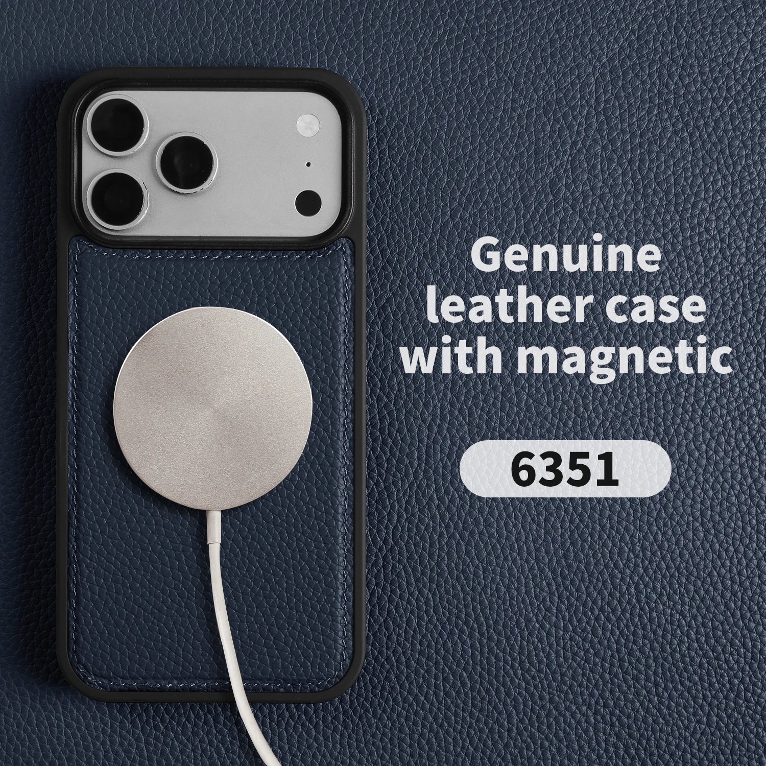 For Magsafe Lychee Genuine Leather Case For iphone 17 Pro Max 16 15 14 Air 17e 16e 11 12 13 Phone Case Magnetic Back Cover Coque