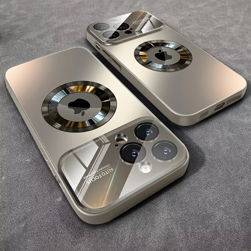 New Luxury Glass Camera for Magesafe Magnetic Wireless Charge Case for IPhone 17 13 12 11 Pro Max 16 15 14 Plus Shockproof Cover