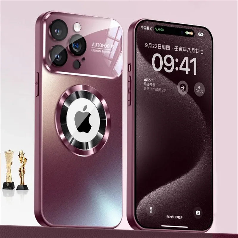 Luxury Titanium Metallic Color Matte Magnetic Case for iPhone 17 16 Pro Max 15 14 Plus 13 12 For Magsafe Wireless Charge Cover