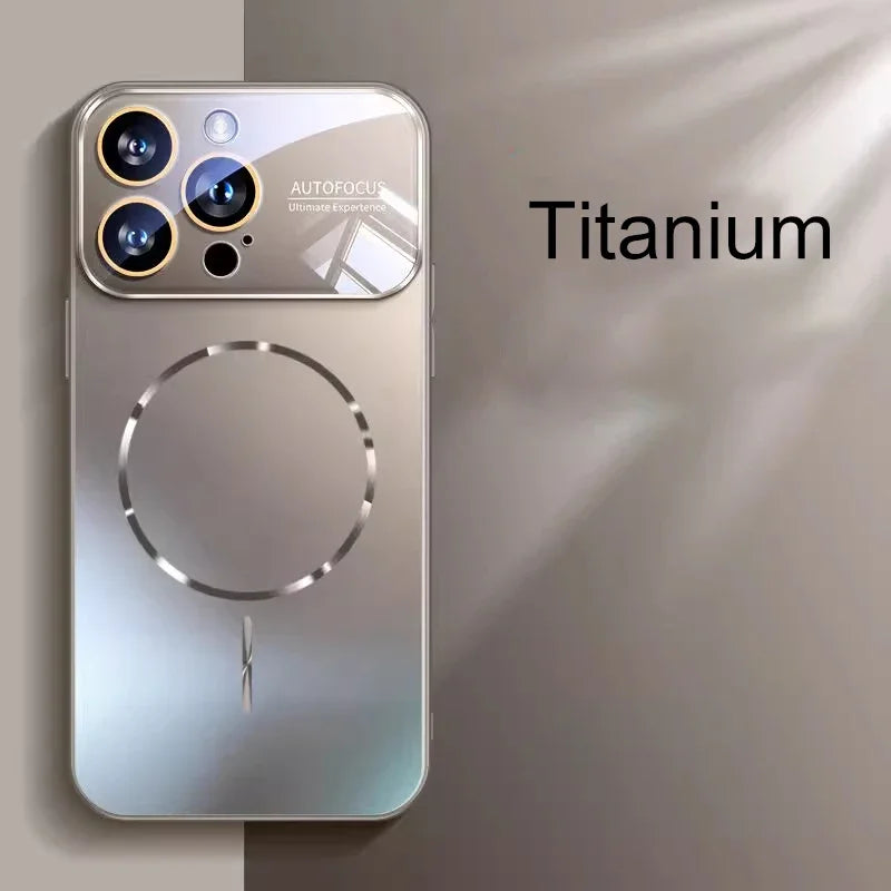 Matte AG Nano Hard Back Phone Case For iPhone 17 16 15 14 Pro Max Air Magnetic For Magsafe Wireless Charging Coque