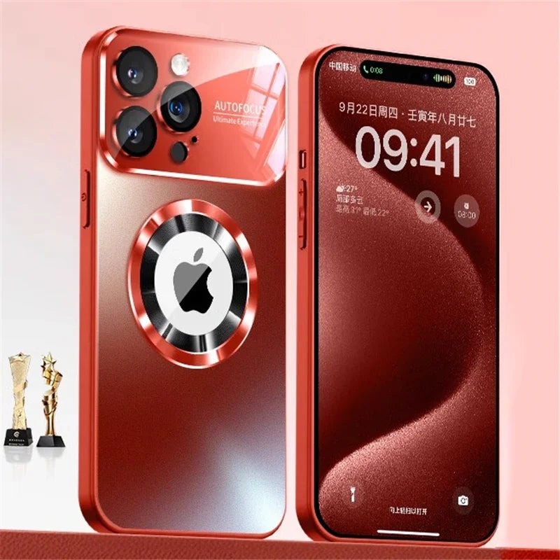 Luxury Titanium Metallic Color Matte Magnetic Case for iPhone 17 16 Pro Max 15 14 Plus 13 12 For Magsafe Wireless Charge Cover